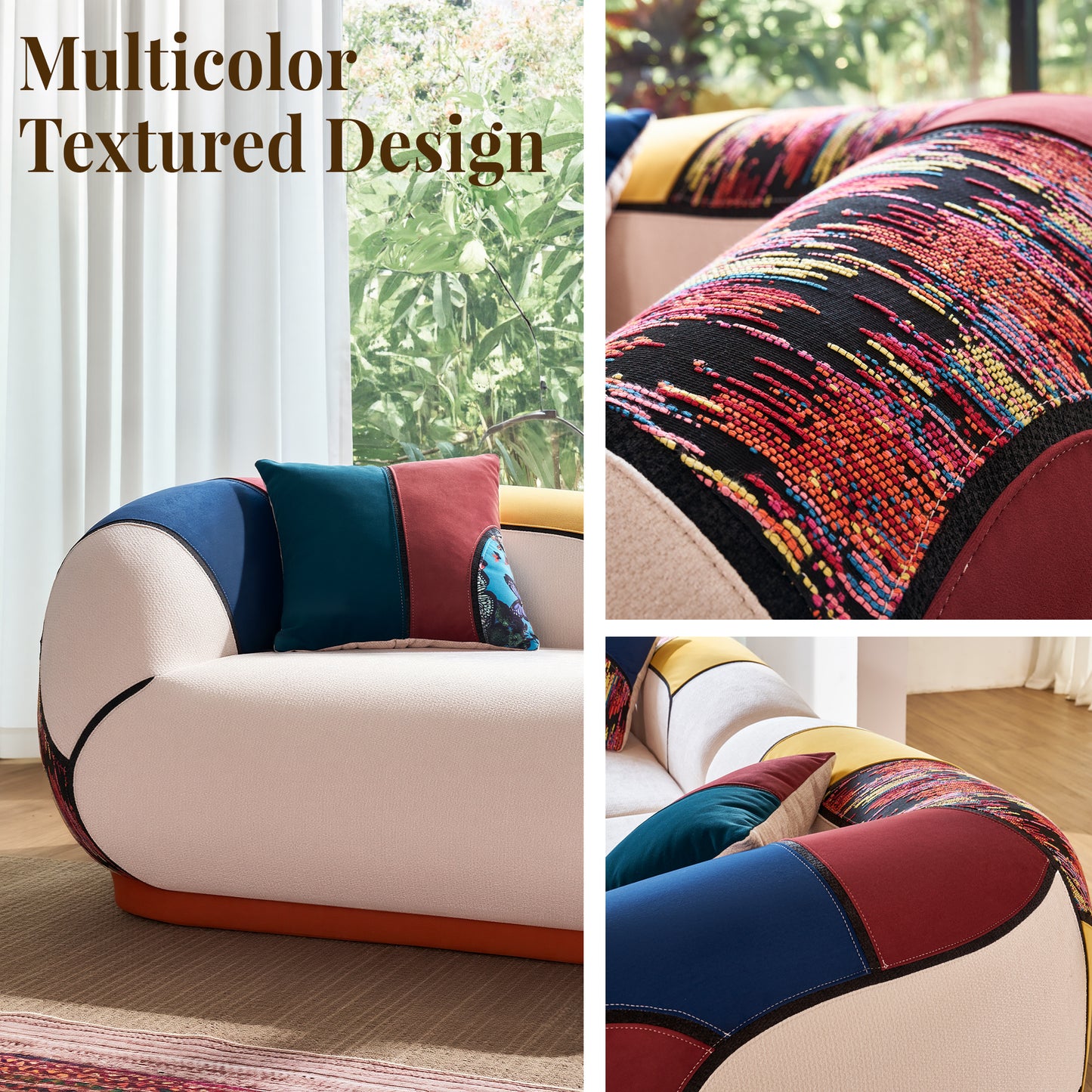 LUXAPA 102" Modern Loveseat Sofa with Extra Deep Seat, Comfy Upholstered Couch for Living Room