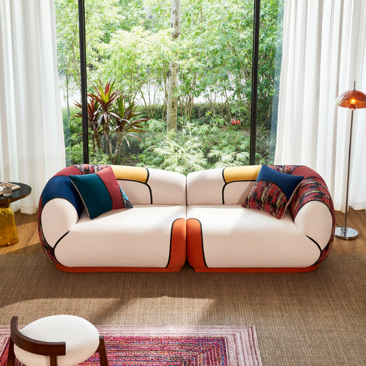 LUXAPA 102" Modern Loveseat Sofa with Extra Deep Seat, Comfy Upholstered Couch for Living Room