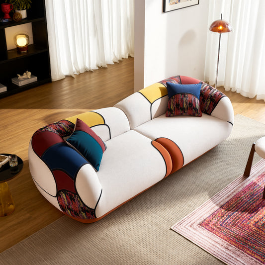 LUXAPA 102" Modern Loveseat Sofa with Extra Deep Seat, Comfy Upholstered Couch for Living Room