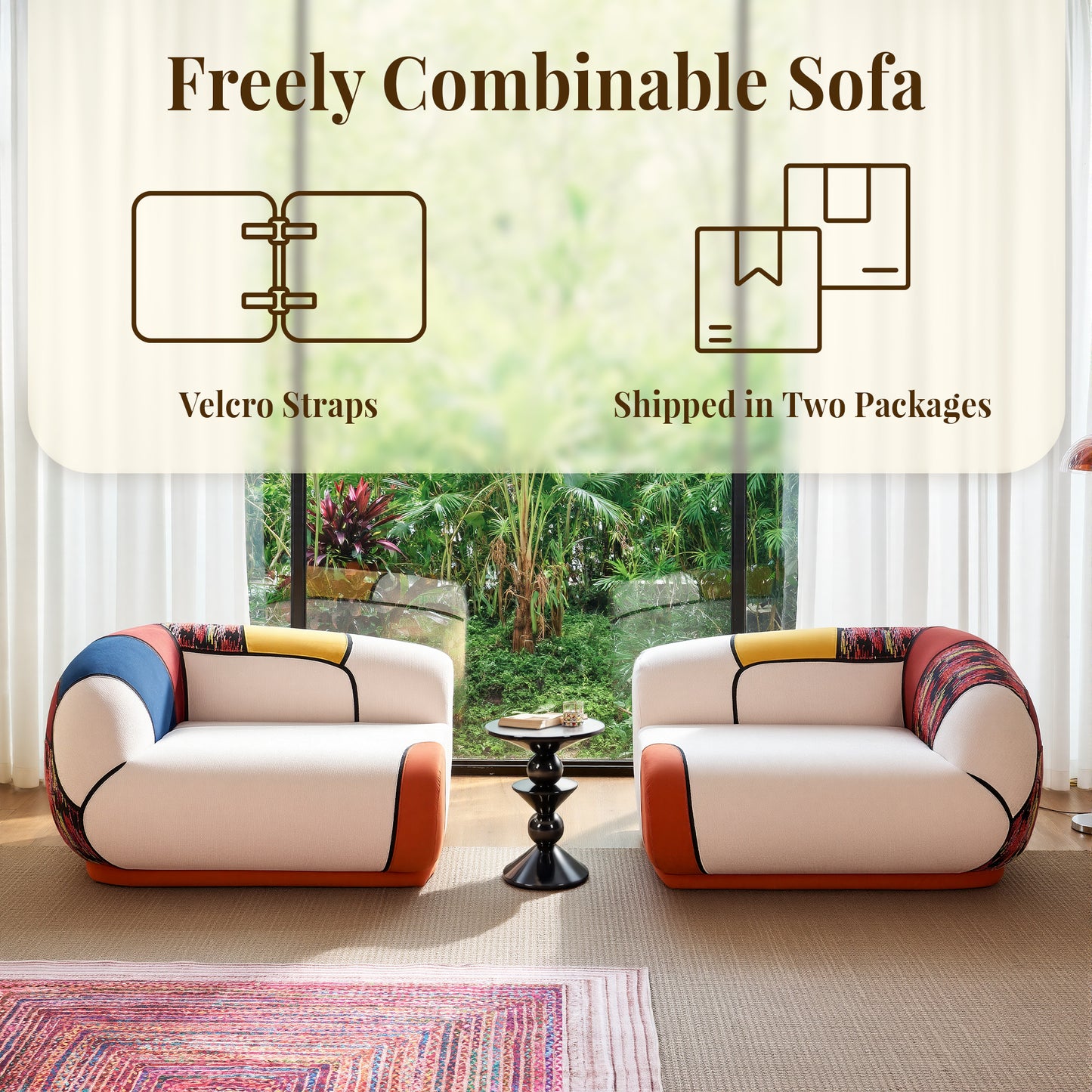 LUXAPA 102" Modern Loveseat Sofa with Extra Deep Seat, Comfy Upholstered Couch for Living Room