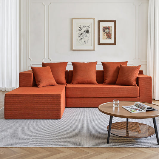 LUXAPA 106.5" Modular Sofa Couch for Living Room , Cloud L-Shaped Sofa with Deep Seating Upholstered, Green