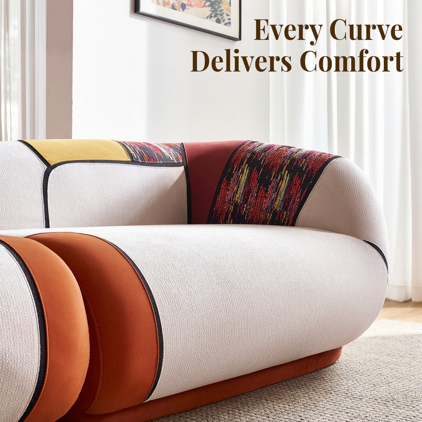 LUXAPA 102" Modern Loveseat Sofa with Extra Deep Seat, Comfy Upholstered Couch for Living Room